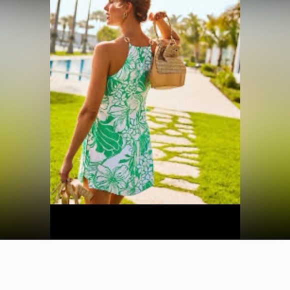 Lilly Pulitzer Green and White Floral Mini Dress - Picture 3 of 8
